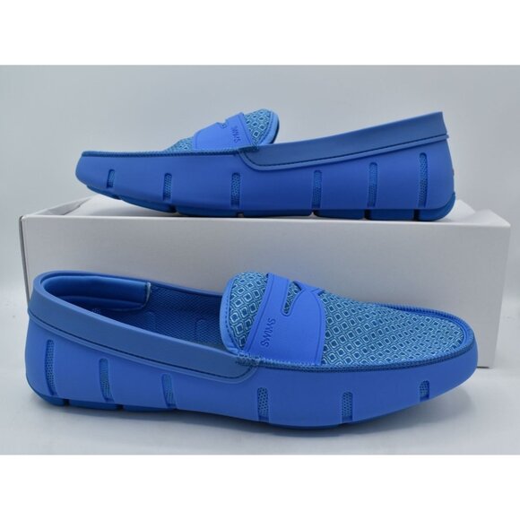 SWIMS Mens Size 12 Printed Penny Loafer Sail Blue Slip On Loafers Shoes - Picture 10 of 12